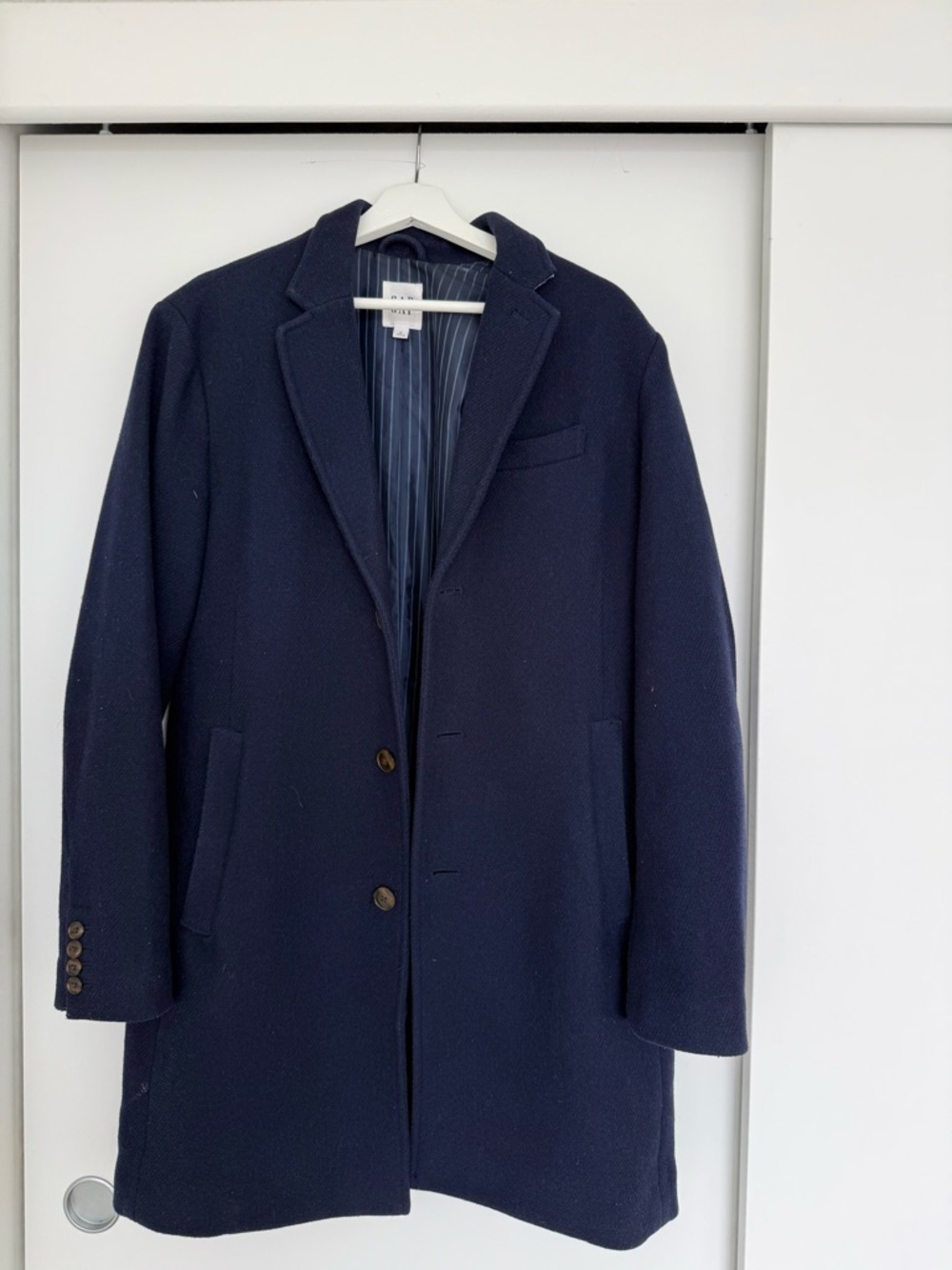 GAP Men’s Navy Wool Blend Topcoat / Overcoat - Size M